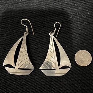 Elegant Silver Sailboat Earrings